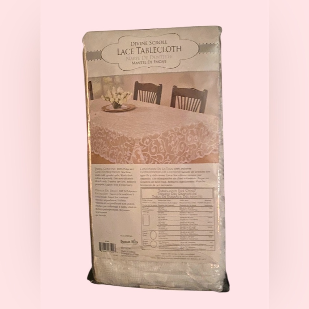 NIB- Divine Scroll Lace Tablecloth- Overlay- Rectangular 60” x 84” - Picture 3 of 5